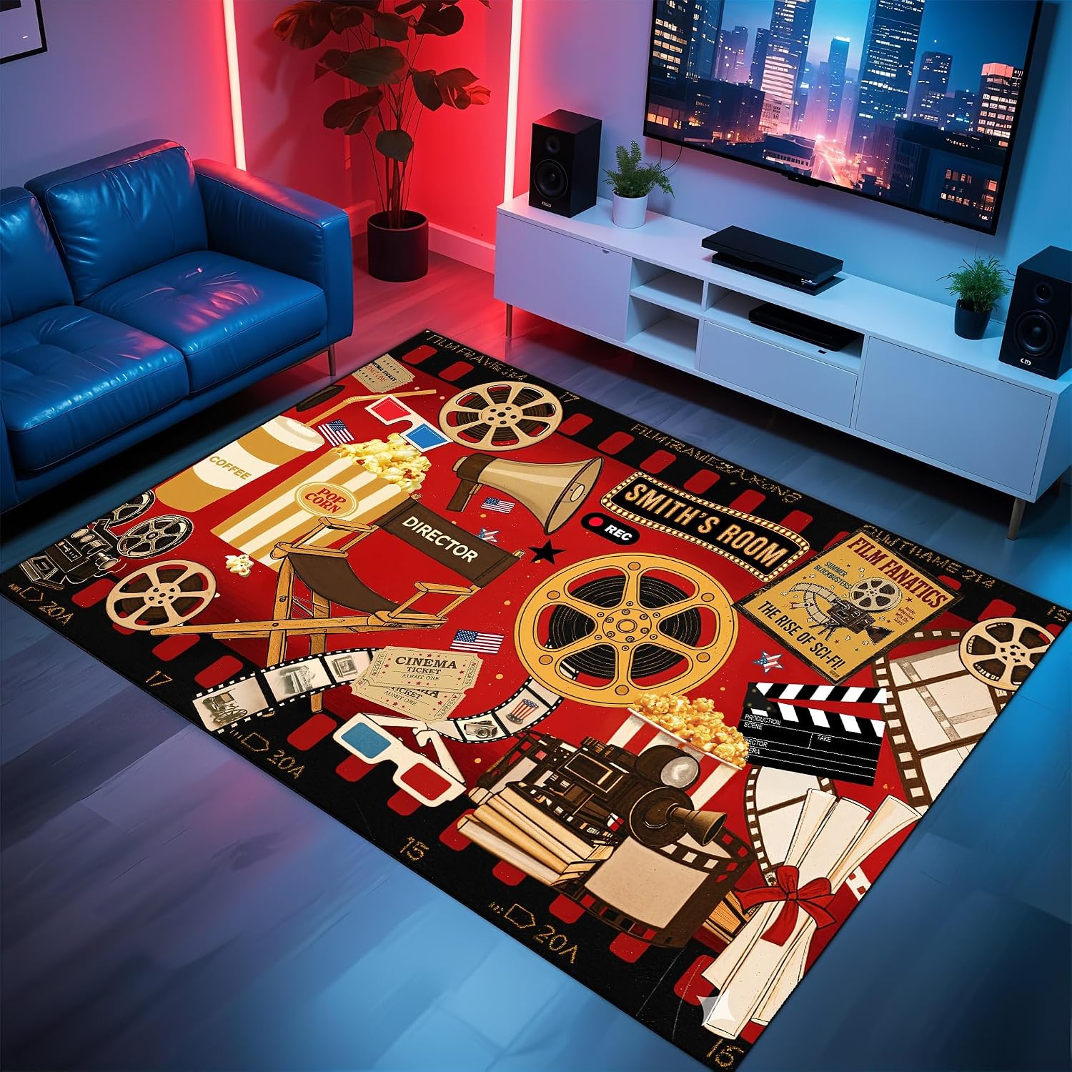 Home Cinema Night - Tapete Temático de Cinema Personalizado, Tapete