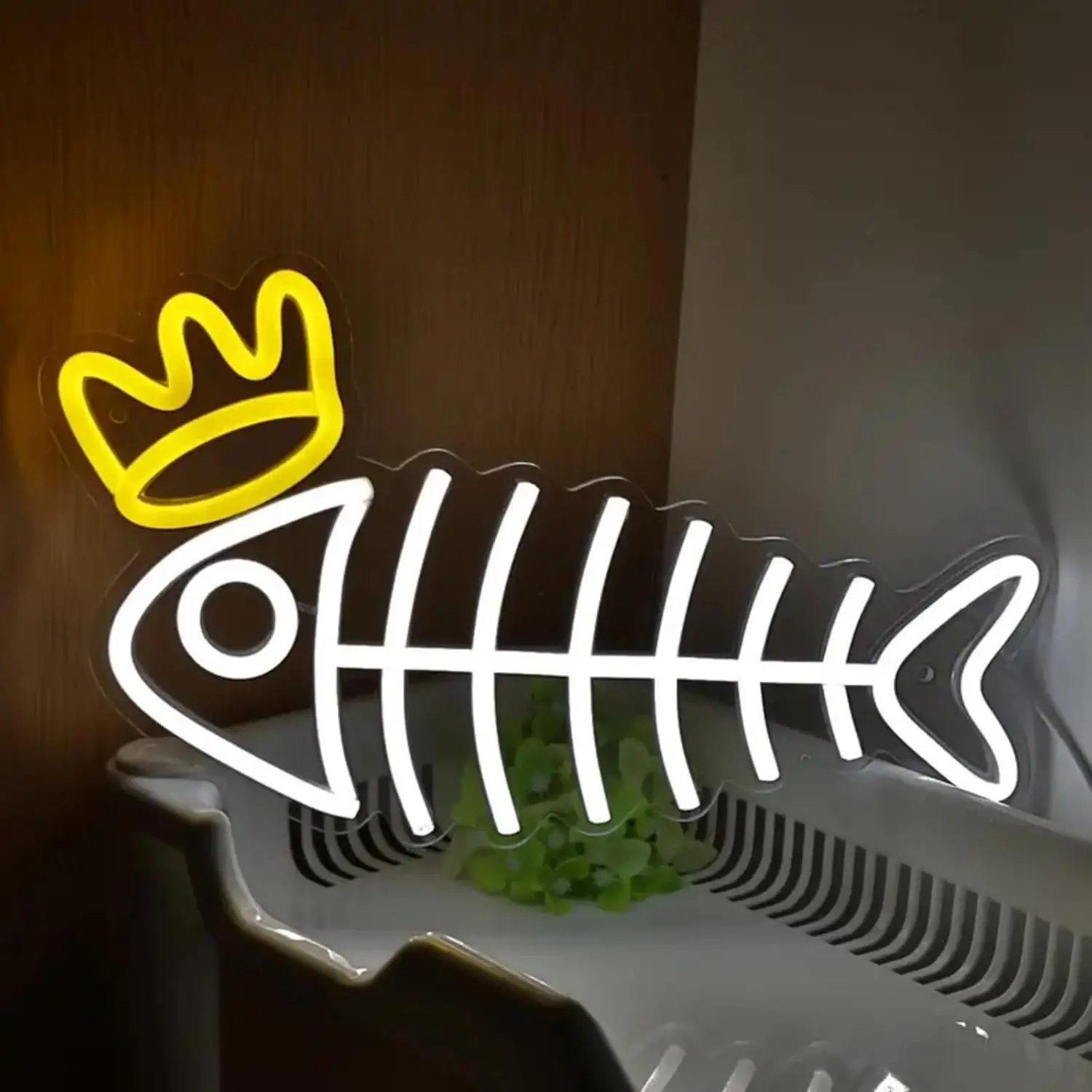 Home Cinema King - Letreiro Neon King Fish com Luz