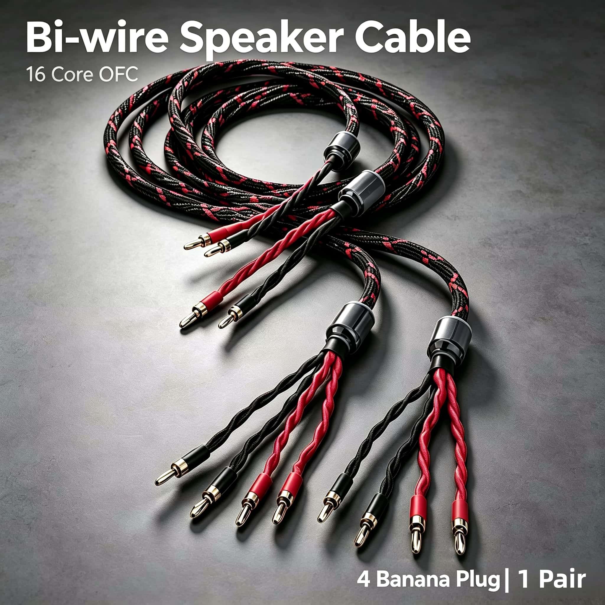 Genius Home Cinema - Cabo de Alto-Falante Bi-Wire OFC de