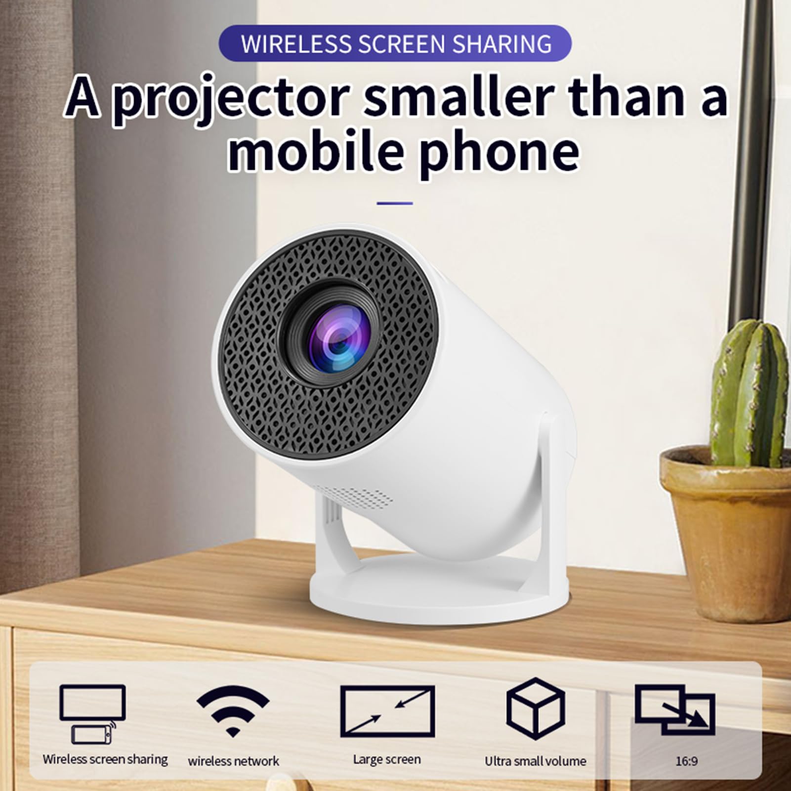 Home Cinema Gaming - Projetor M5 8K Wifi 6 Ultra