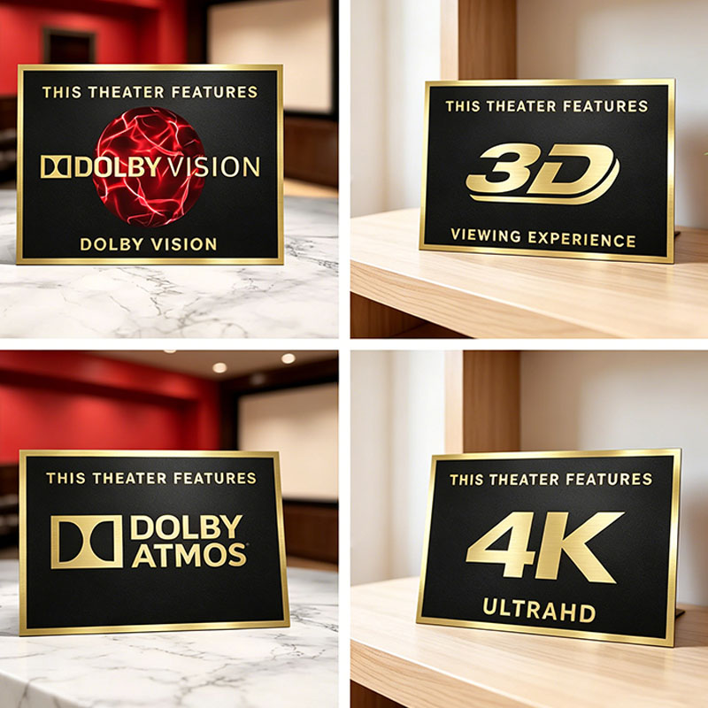 Home Cinema Room Accessories - Placa Decorativa Estilo Vintage para Home