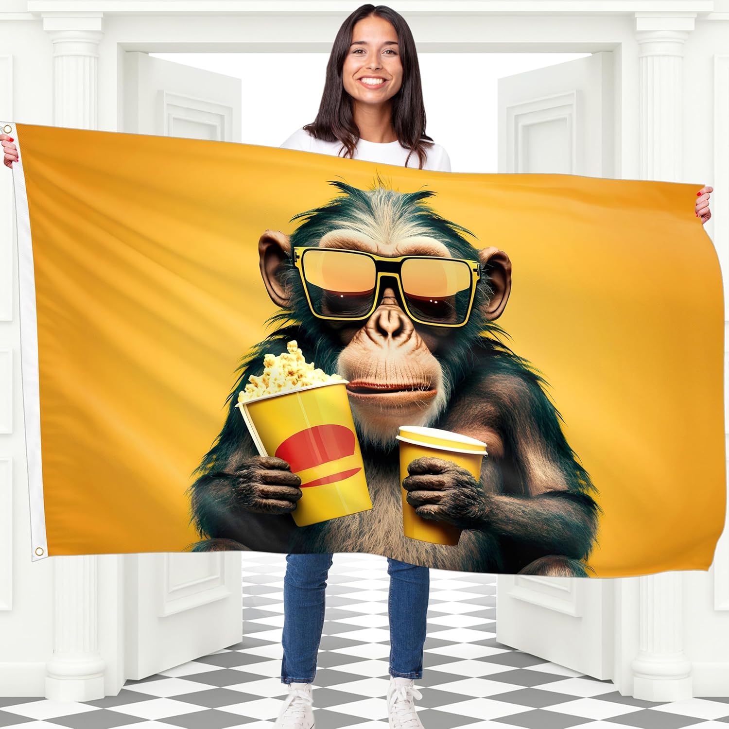 Home Cinema Night - Banner de Parede Decorativo Engraçado de