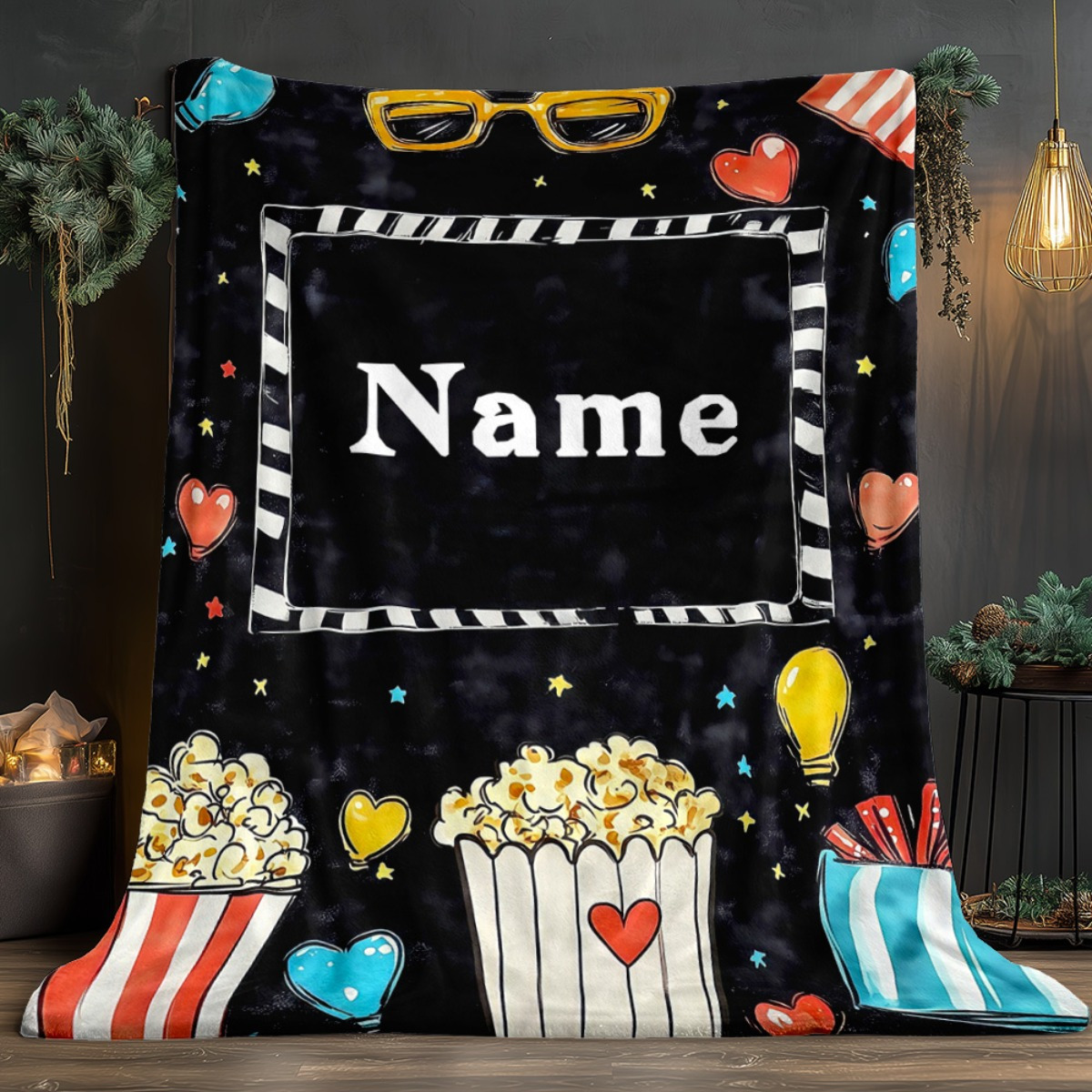 Home Cinema Night - Cobertor Personalizado para Noite de Cinema