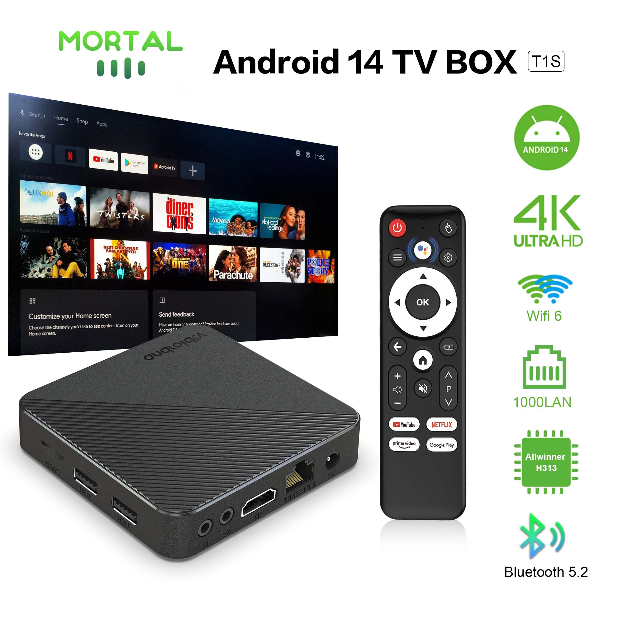 Home Cinema Gadgets - Android14 caixa de tv de cinema