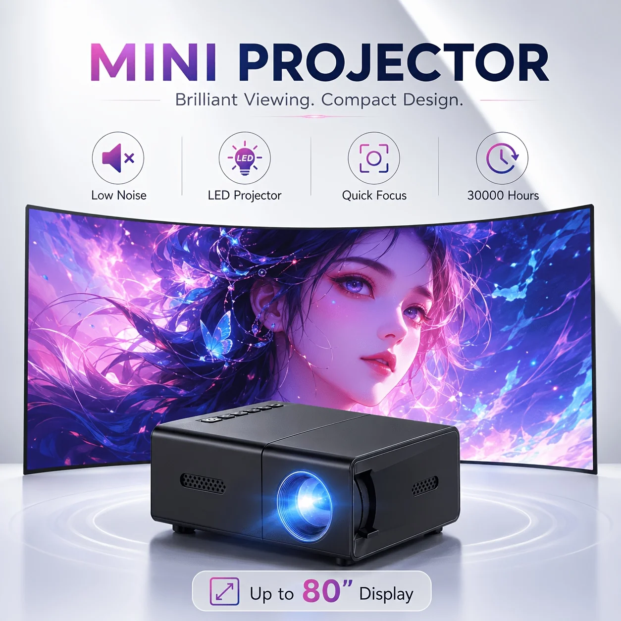Mini projetor portátil, compat - Home Cinema Gaming avaliação e preço