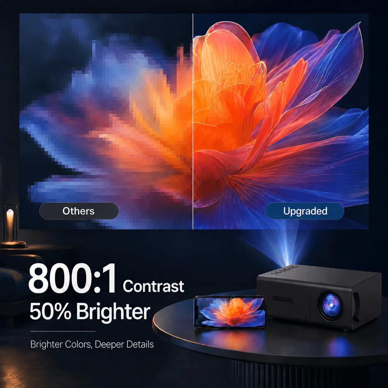 Mini projetor portátil, compat - Home Cinema Gaming avaliação e preço