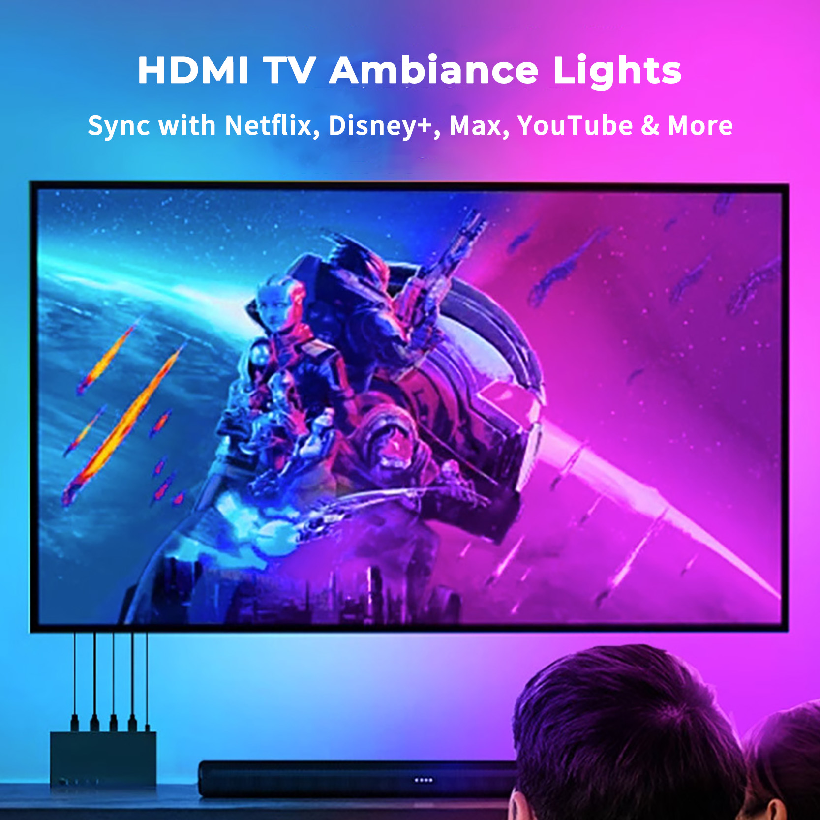 Iluminação de Fundo HDMI Sincr - Home Cinema Gaming avaliação e preço