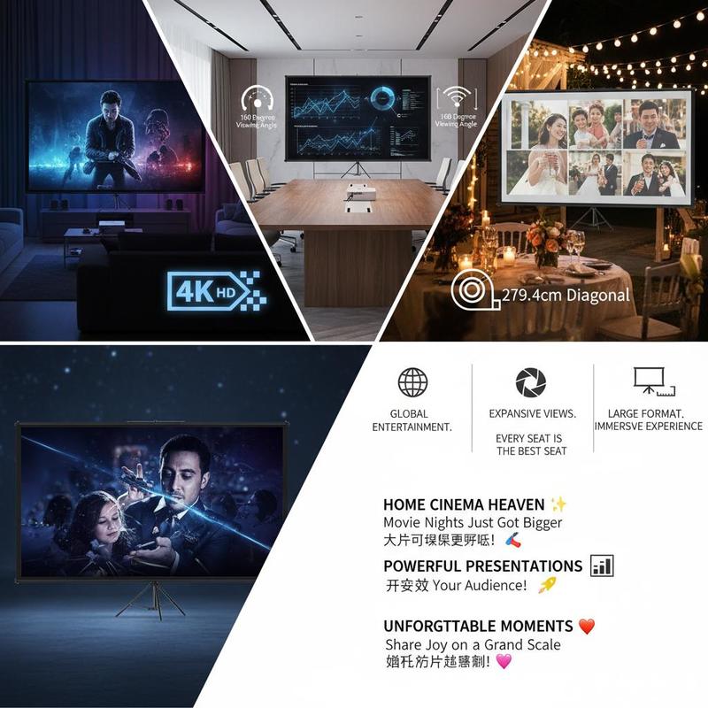 Tela de Projeção Portátil 110  - Home Cinema Gaming avaliação e preço